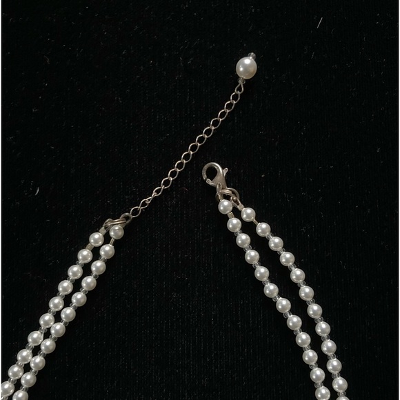 Bridal Pearl & Swarovski Crystal boutique necklace. High luster. Dbl strand NWT - Picture 10 of 12